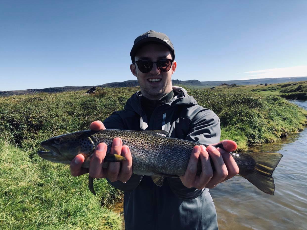 Rivière de pêche en Islande dans la plaine du renard polaire